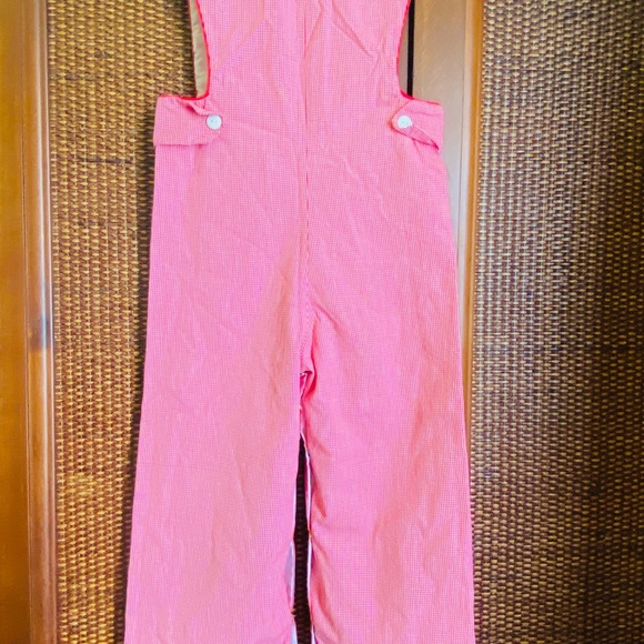 MARY JAMES RED WINDOWPANE LONGALL/ROMPER - Picture 4 of 5